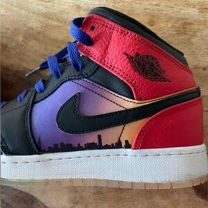 Jordan Red Purple Sneakers High-Top Design